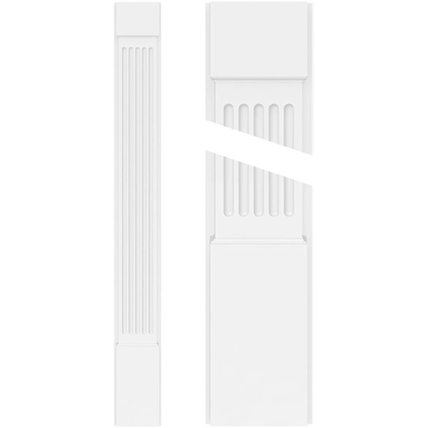Fluted PVC Pilaster w/Standard Capital & Base, 5